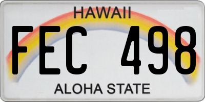 HI license plate FEC498