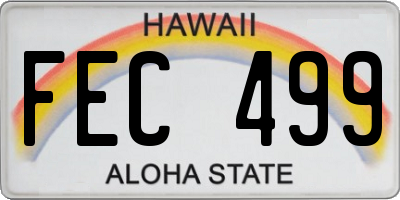 HI license plate FEC499