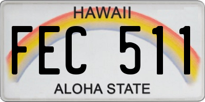 HI license plate FEC511