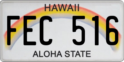 HI license plate FEC516
