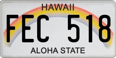 HI license plate FEC518