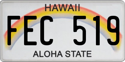 HI license plate FEC519