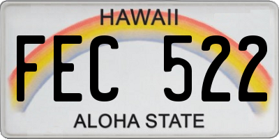 HI license plate FEC522