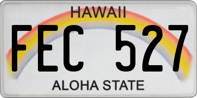 HI license plate FEC527