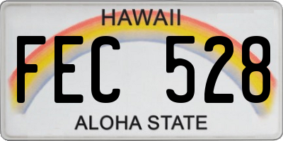 HI license plate FEC528