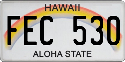 HI license plate FEC530
