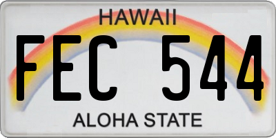 HI license plate FEC544