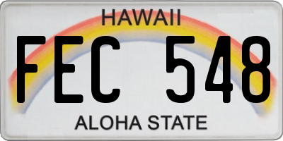 HI license plate FEC548