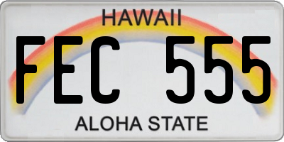 HI license plate FEC555