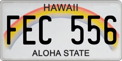 HI license plate FEC556