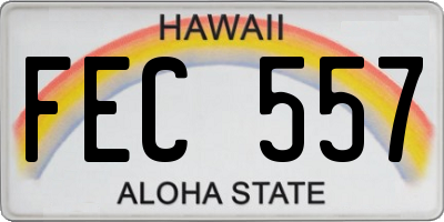 HI license plate FEC557