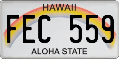 HI license plate FEC559
