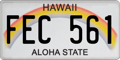 HI license plate FEC561