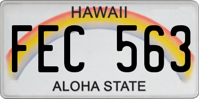 HI license plate FEC563
