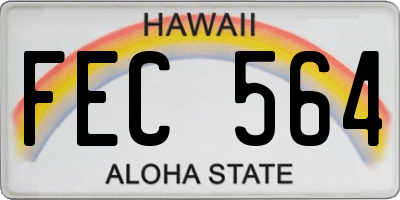 HI license plate FEC564