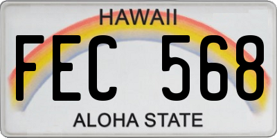 HI license plate FEC568
