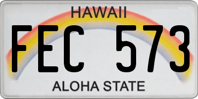 HI license plate FEC573
