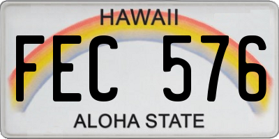 HI license plate FEC576