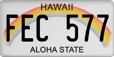 HI license plate FEC577