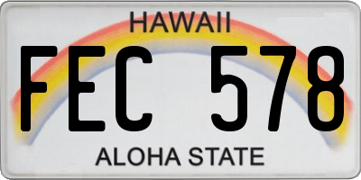 HI license plate FEC578