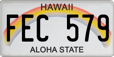 HI license plate FEC579