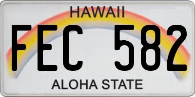 HI license plate FEC582