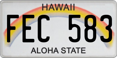 HI license plate FEC583