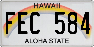 HI license plate FEC584