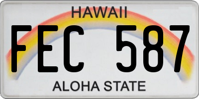 HI license plate FEC587