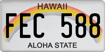 HI license plate FEC588
