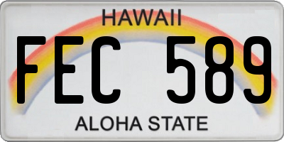 HI license plate FEC589