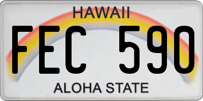 HI license plate FEC590