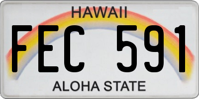 HI license plate FEC591
