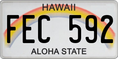 HI license plate FEC592