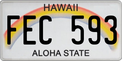 HI license plate FEC593
