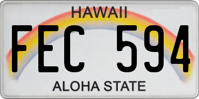 HI license plate FEC594