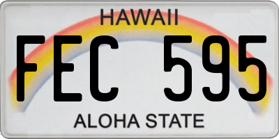 HI license plate FEC595
