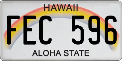 HI license plate FEC596