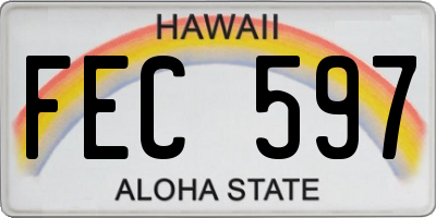 HI license plate FEC597