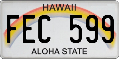 HI license plate FEC599