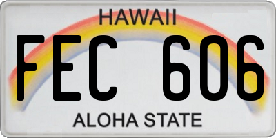 HI license plate FEC606
