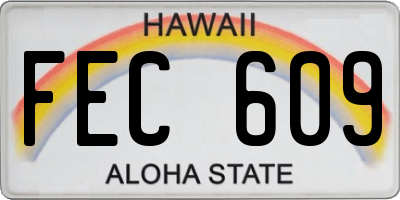 HI license plate FEC609
