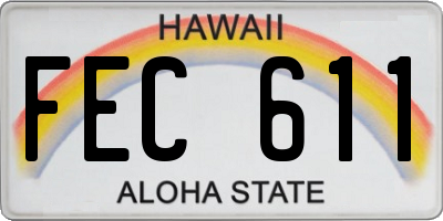 HI license plate FEC611