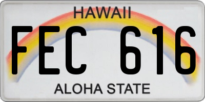 HI license plate FEC616