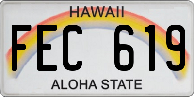 HI license plate FEC619
