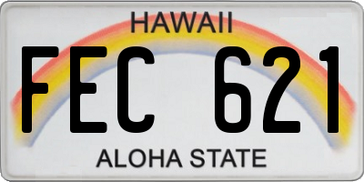 HI license plate FEC621