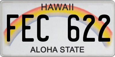 HI license plate FEC622