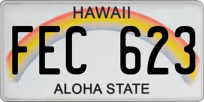 HI license plate FEC623