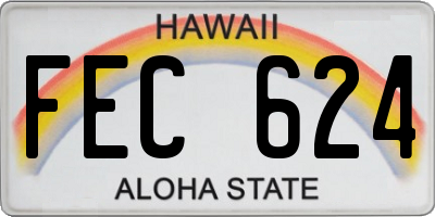 HI license plate FEC624