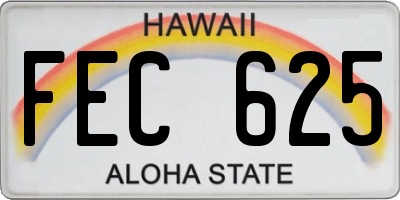 HI license plate FEC625